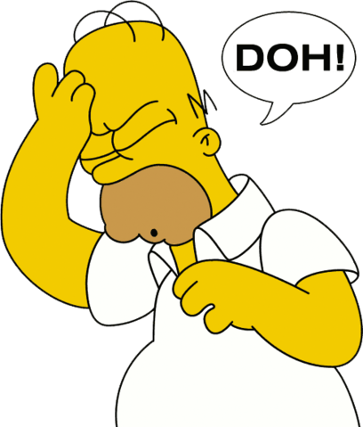 Homer making facepalm and speaking "Doh!"