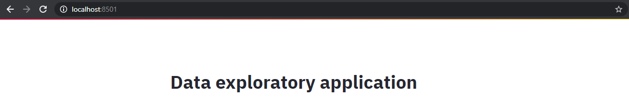 Application title that is write "Data exploratory application"